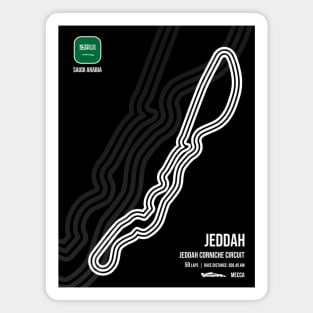 Jeddah Race Track (B&W) Magnet